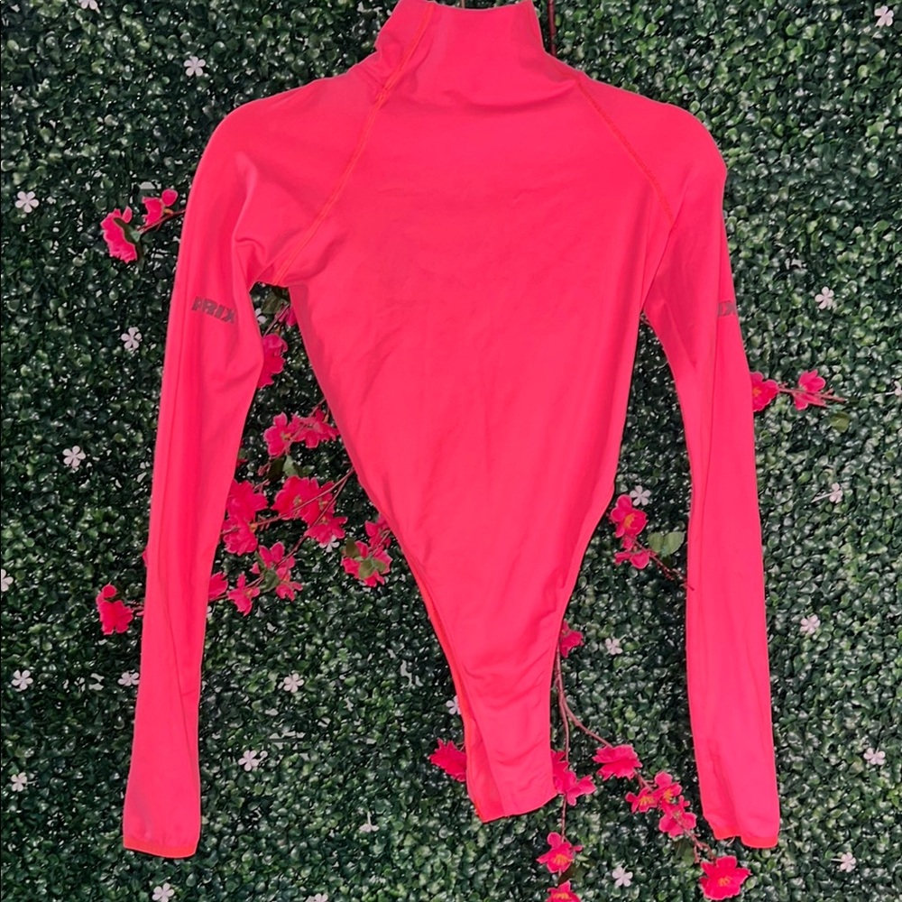 Orange Asymmetrical Fitted Bodysuit